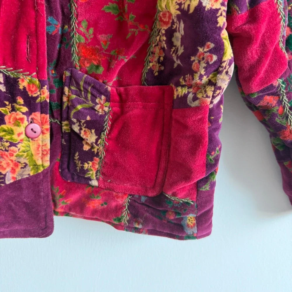 Vintage Cornelliani Velvet Cotton Blend Patchwork Jacket Size 7/8‎